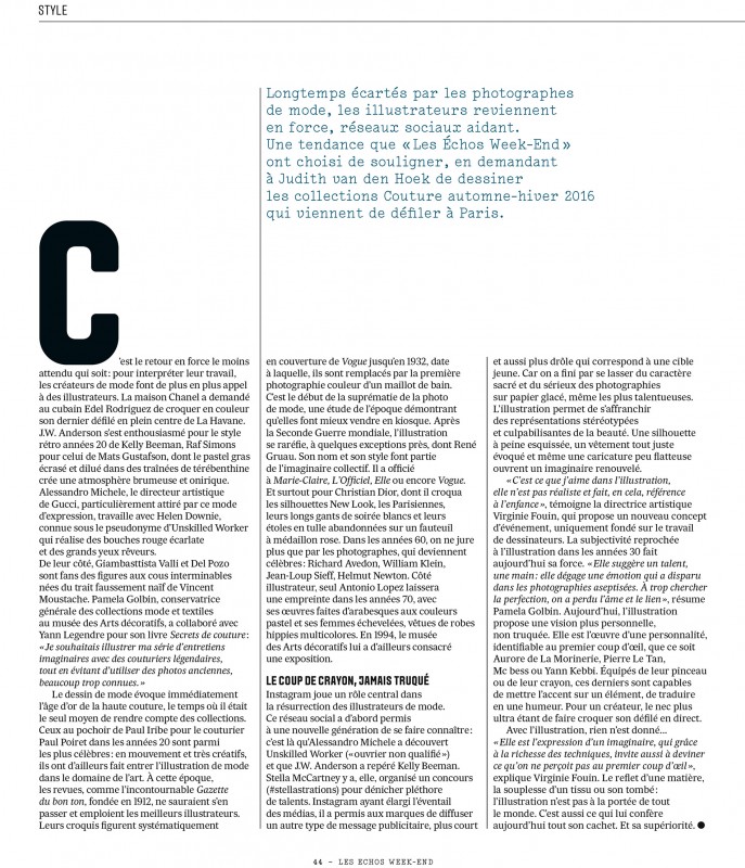 fouinzanardi -  Interview Les Echos Week End 07 2016